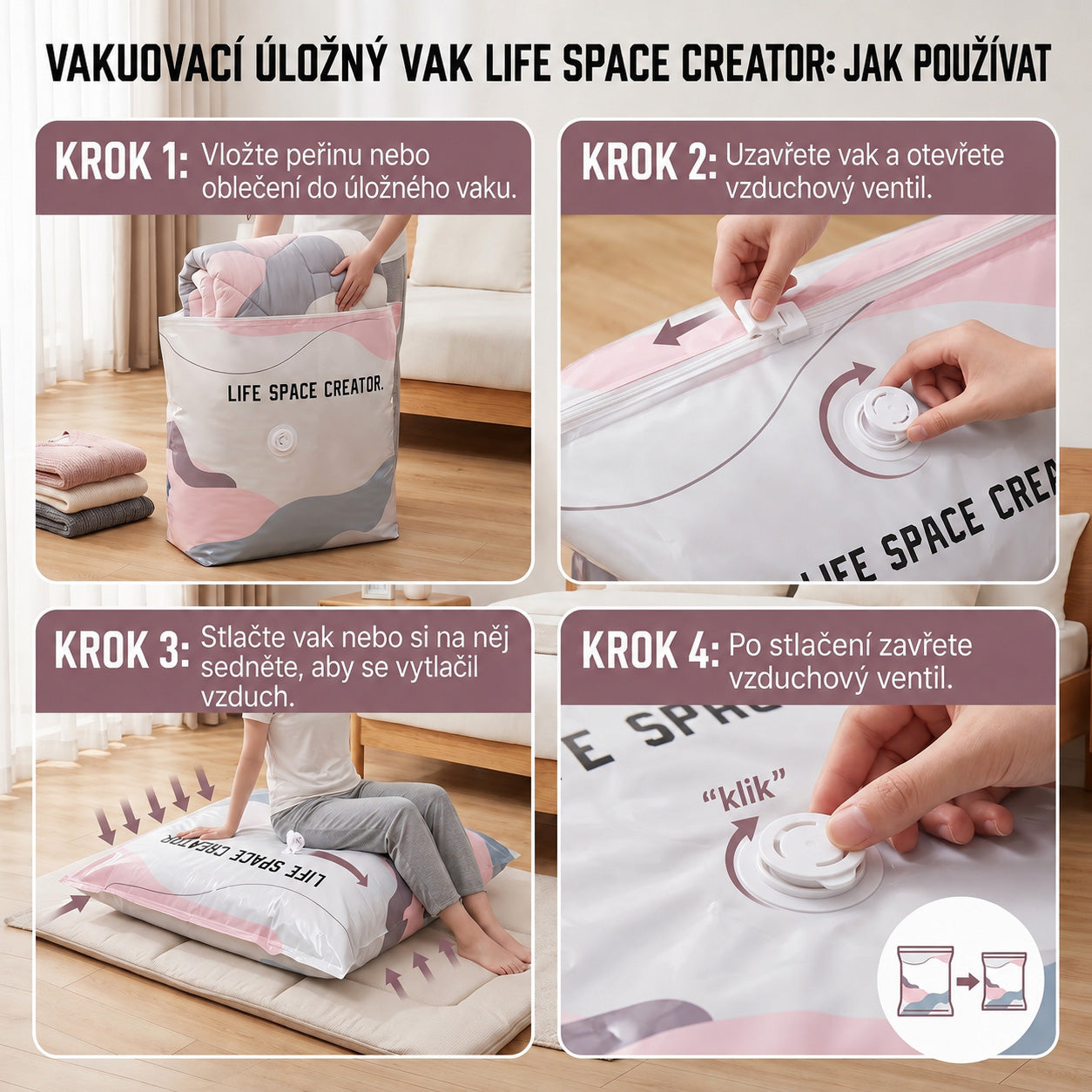 SVOZK® vakuové úložné vaky bez pumpy