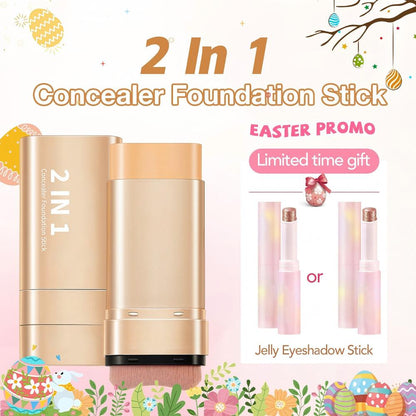 BVJ® 2-in-1 Foundation & Concealer Stick Full Coverage
