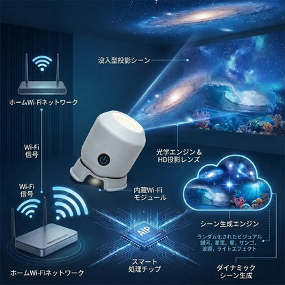 🔥本日最終日 𝟕𝟎%𝐎𝐅𝐅丨𝐑𝐄𝐁𝐘𝐈𝐏𝐎® ナイトライトプロジェクター — スマート𝟓𝐃ホログラフィック星空＆オーシャンプロジェクター 🌠