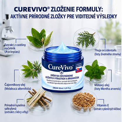 ♟️ CureVivo® 7-dňový krém na kožné výrastky a škvrny (bezbolestné zloženie – bez jaziev)🤗