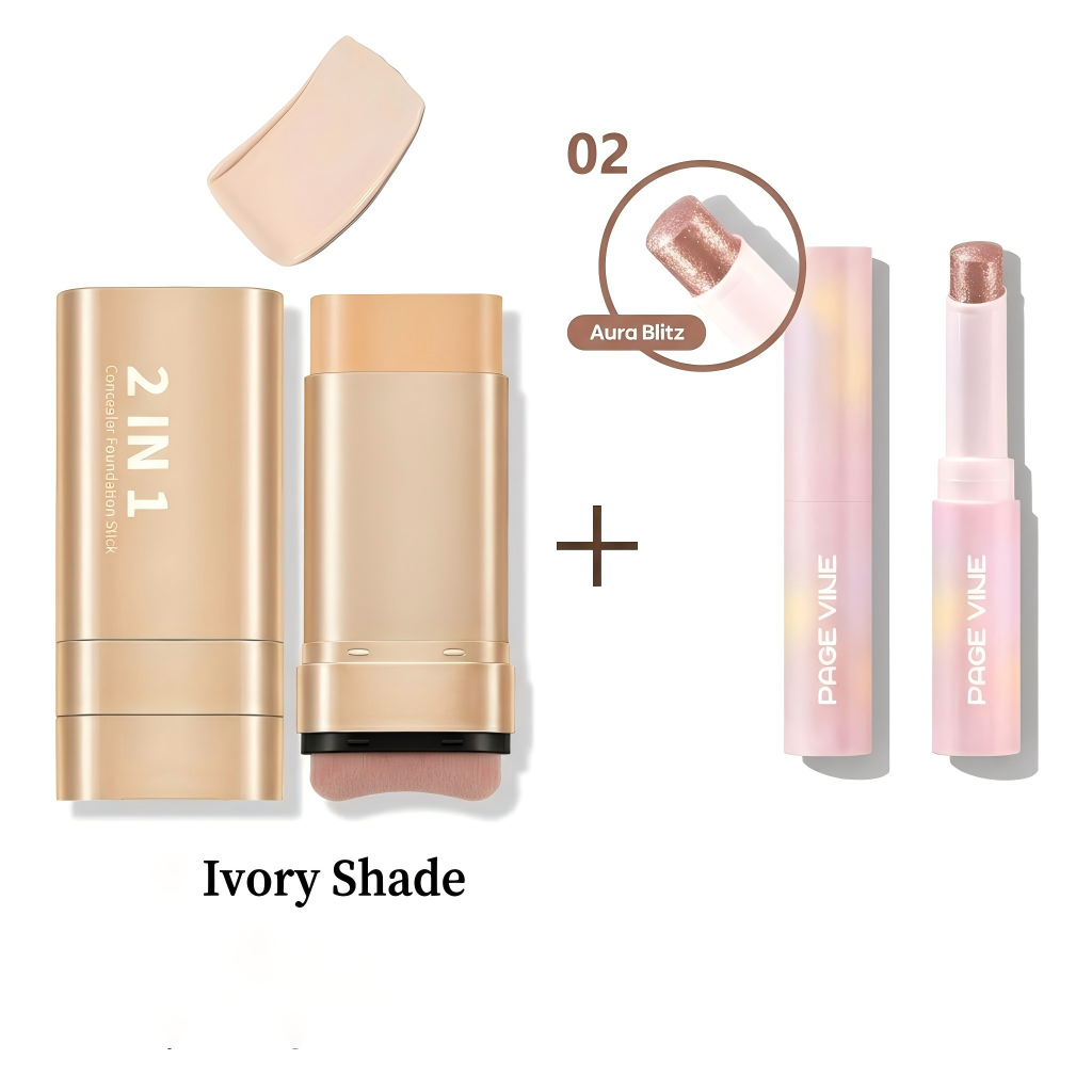 BVJ® 2-in-1 Foundation & Concealer Stick Full Coverage