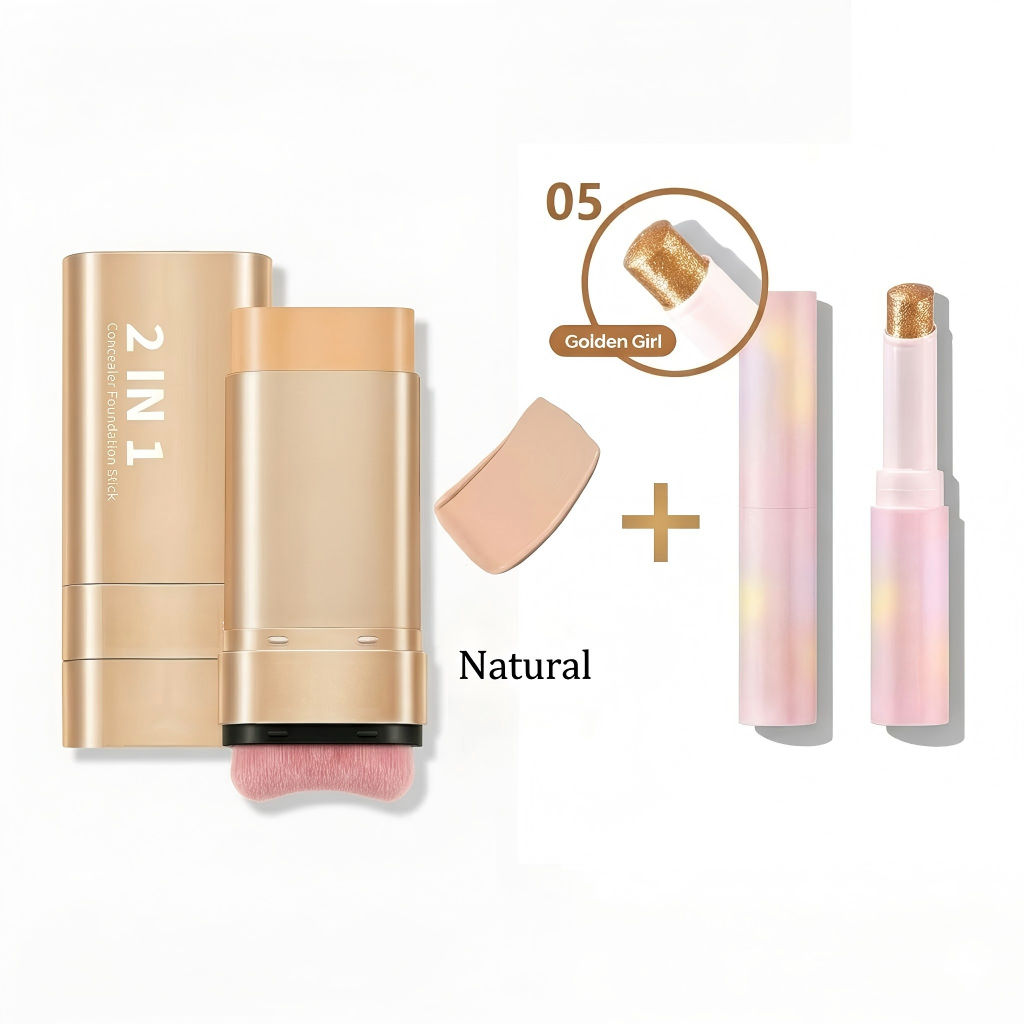BVJ® 2-in-1 Foundation & Concealer Stick Full Coverage