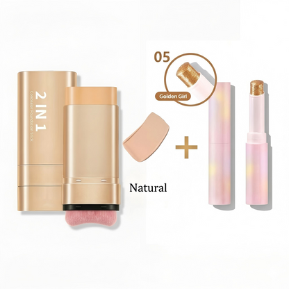 BVJ® 2-in-1 Foundation & Concealer Stick Full Coverage