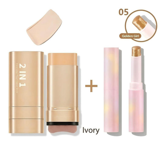 BVJ® 2-in-1 Foundation & Concealer Stick Full Coverage