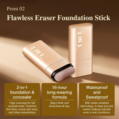BVJ® 2-in-1 Foundation & Concealer Stick Full Coverage